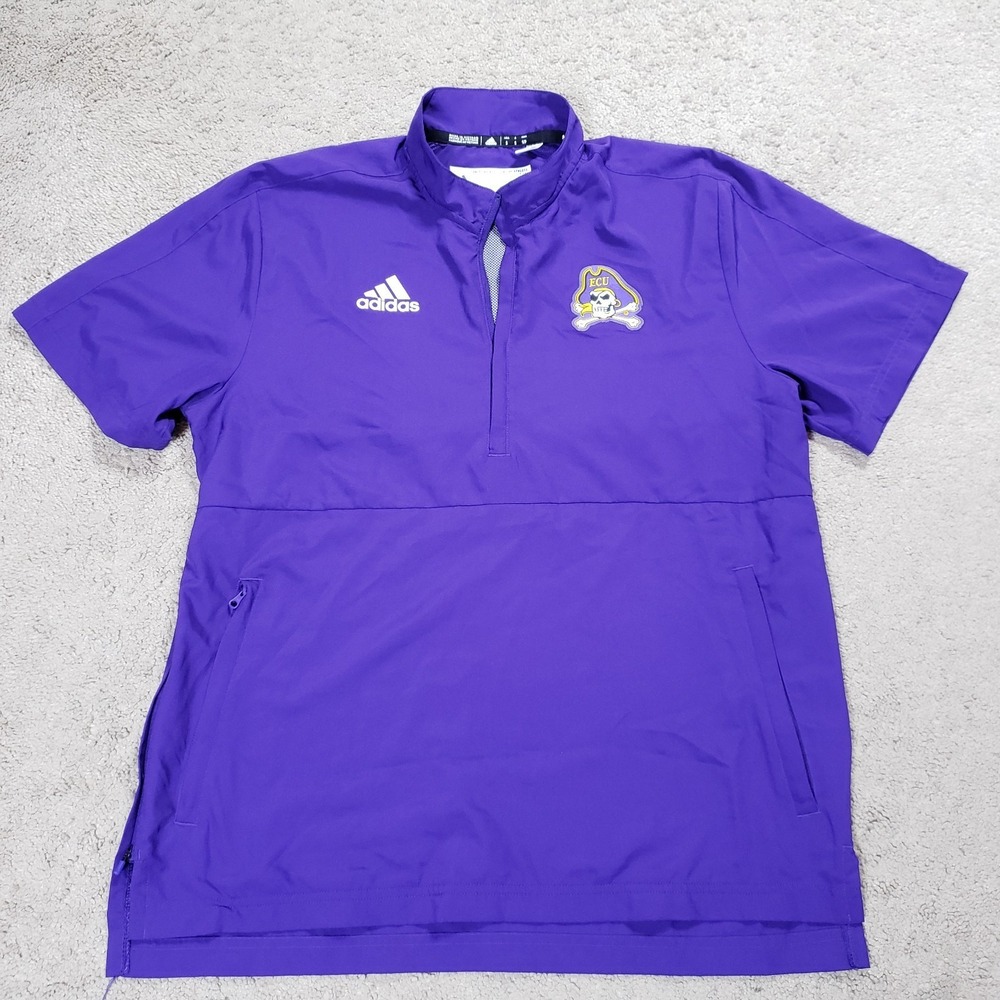 East Carolina Pirates Adidas 1/4 Zip Pullover Men S Purple Player Issue Sideline